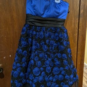 Black & royal blue cocktail dress